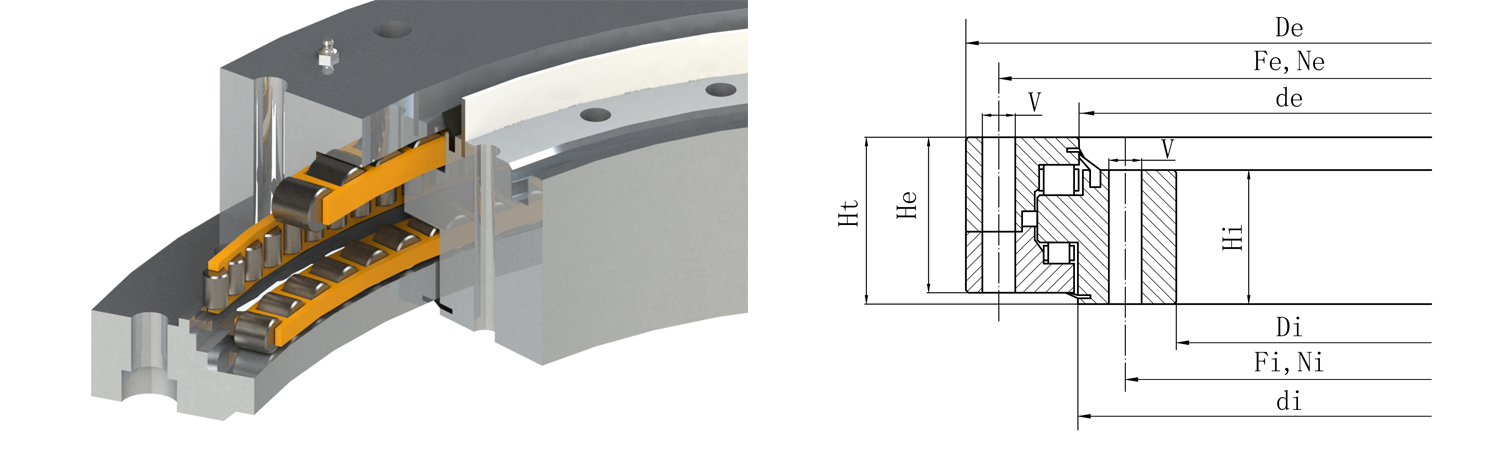無(wú)齒式三排圓柱滾子轉(zhuǎn)盤軸承